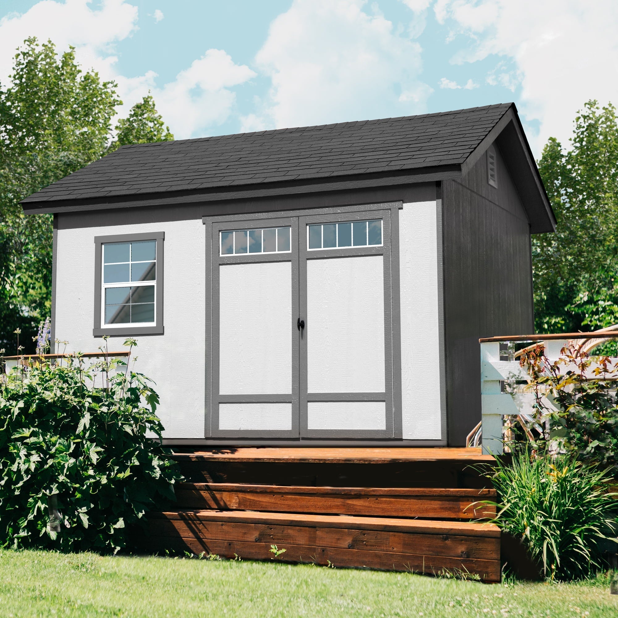 708F2F68-783C-3174-1CB7-086CC20A2627 Handy Home Products Beachwood 10 ft. x 12 ft. Wood Storage Shed (Floor Included) - Image 1